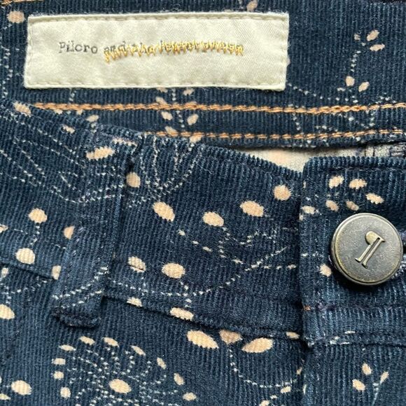 Anthropologie Pilcro And The Letterpress Corduroy Pants Navy Blue  size 27 195 - Picture 5 of 8